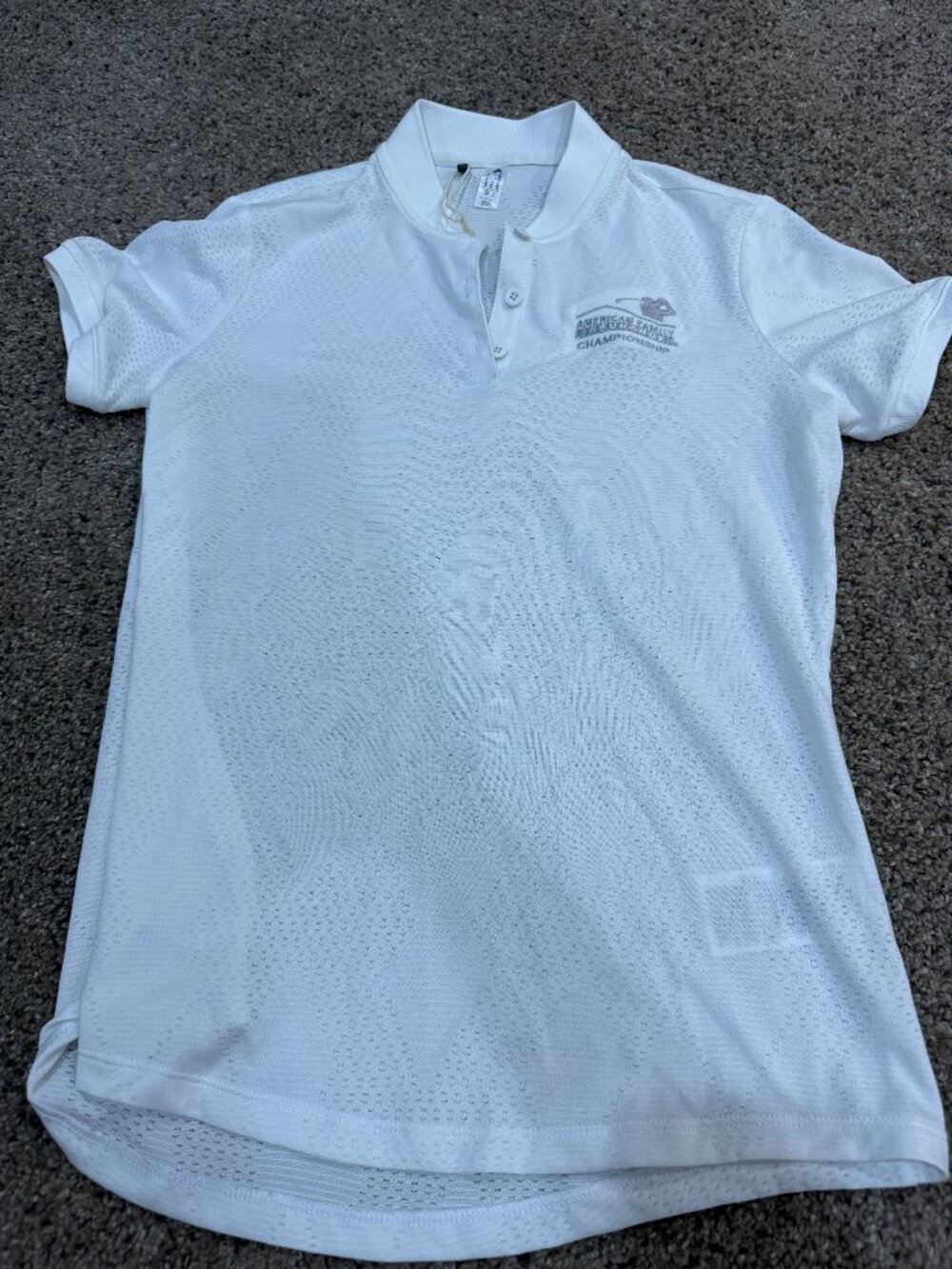 Adidas Women’s Small American Family Insurance Championship Golf Polo White NEW